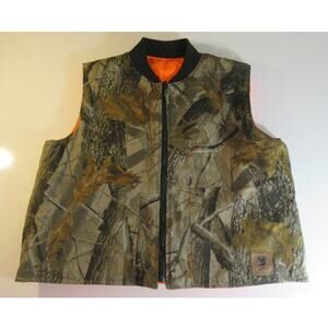Bob Alan Hunting Vest Real Tree Camo/Orange Reversable Mens XL NAHC Life Member